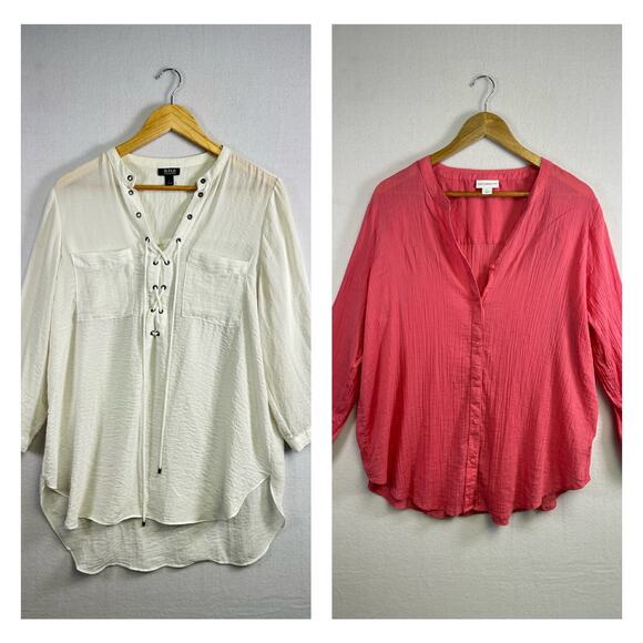 Casual Chic Women's Blouse Bundle: Liz Claiborne & ANA - Beachy Vacations - Picture 1 of 13